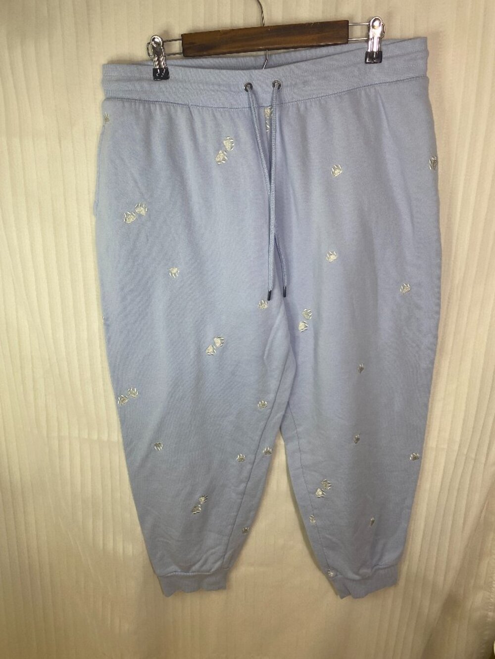 Honeydew Women’s XL Blue Paw Print Jogger Sweatpants Embroidered Lounge Pants